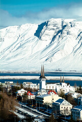 Reykjavik, the capital of Iceland, in winter