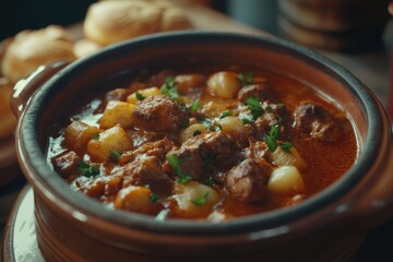 A close-up shot of a bowl of food on a table, suitable for use in advertising or editorial content
