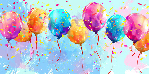 Emotional Wellbeing: Colorful balloons and confetti symbolize hope and recovery in a rehab center.