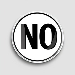 Bold "No" Sign on White Circular Background