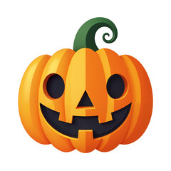 cute cartoon jack-o-lantern pumpkin halloween illustration isolated with no background. Creepy spooky PNG art evil smiling
