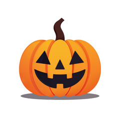 Fototapeta premium cute cartoon jack-o-lantern pumpkin halloween illustration isolated with no background. Creepy spooky PNG art evil smiling