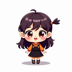 Fototapeta premium cute halloween character isolated witch