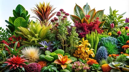 Fotobehang Vibrant Garden Plants Isolated on Transparent Background for Fashion Photography Inspiration and Botanical Aesthetics © hapsuwanArt
