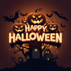 Halloween background with the text Happy Halloween