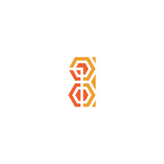 81 geometric numbers abstract logo design.