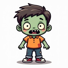 cute halloween character isolated zombie