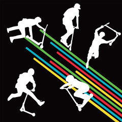 Man on scooter doing trick, vector illustration © Oleksandr