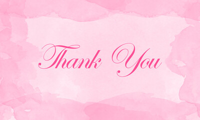 Water color Thank you card. Beautiful greeting card. Hand drawn invitation print design.Handwritten...