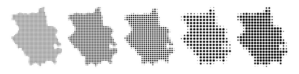 Obraz premium Cambridgeshire Map halftone in different sizes