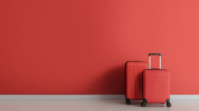Luggage at Airport Check-In, a well-organized airport check-in area featuring ample space for luggage, efficient layout for travelers, and designated text space for instructions.