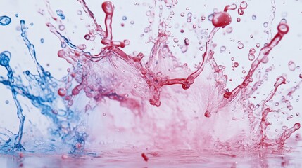 Naklejka premium Colorful Water Splash With Abstract Shapes and Bubbles