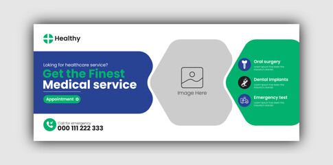 
Medical Healthcare Facebook Cover Design Template Or Web Banner Design