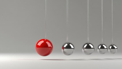 Red and Silver Newton's Cradle