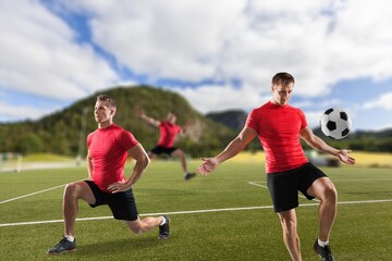 Man on physical education training on stadium
