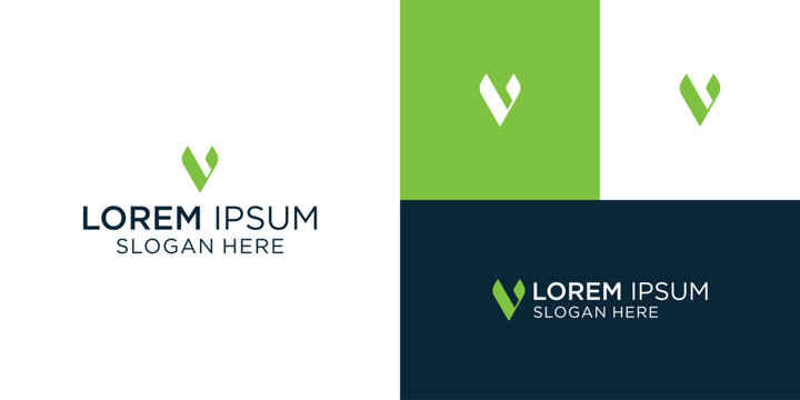 letter v leaf logo business