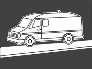 Ambulance vehicle road Transport vector illustration. 