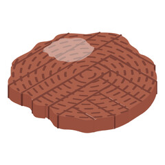 Logs center blade cut  marked out isometric concept,  dimensionally milled piece of lumber vector icon design, timber and lumber Symbol, Forestry and Deforestation Sign, forest farming and woodlands