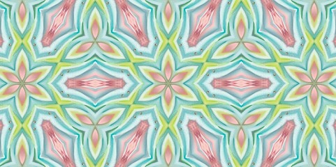 Fototapeta premium Abstract Kaleidoscope Geometry Psychedelic Art Pattern Background Wallpaper