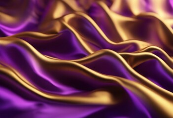 Obraz premium Silk purple gold fabric full screen fashion living design bright background