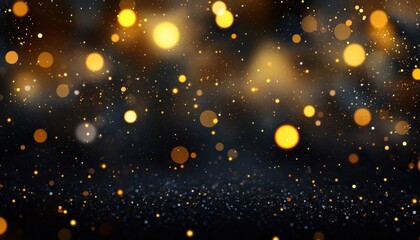 Silver and golden glitters form a festive blurred bokeh effect