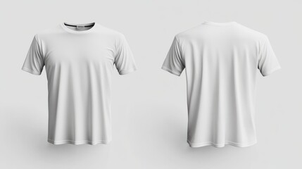 Blank White T-shirt Mockup Front and Back View