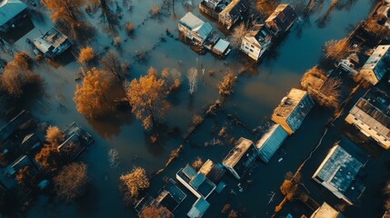 Flooded cars on the street of the city of Ssha. Urban flooding after a severe storm in Florida