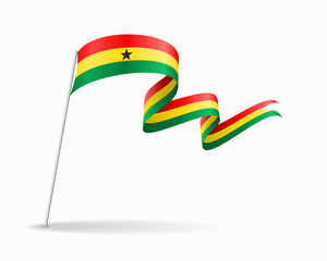 Ghanayan flag wavy background layout. Vector illustration.