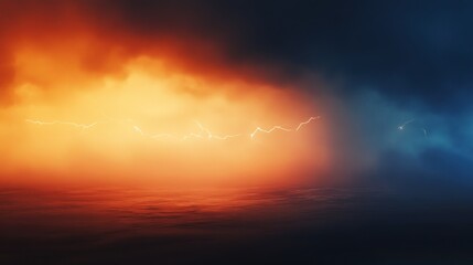 Fototapeta premium Lightning Storm Over Dark Clouds