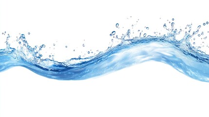 Water Splashing on White Background