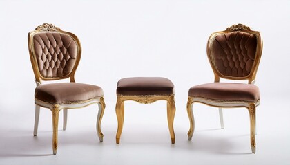Fototapeta premium Elegant chairs on a white background. 3D Rendering