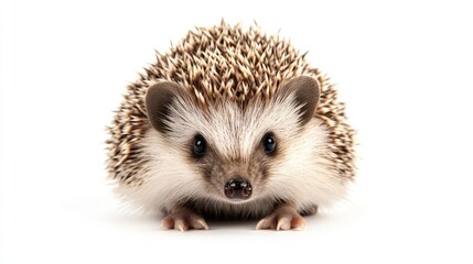 Obraz premium A small hedge sits on top of a white surface, ideal for use in designs and compositions where a natural element is needed