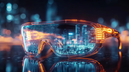 VR goggles meta universe virtual reality technology concept background