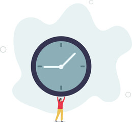 Time management failure, freedom to spend time with family and loved one, overworked or office worker routine work overtime concept.flat design with people.