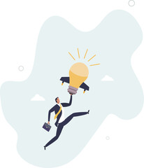 Boost creative idea, imagination, innovation or technology to help success,flat design with people.