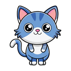 Little Cute Cat Cartoon Character