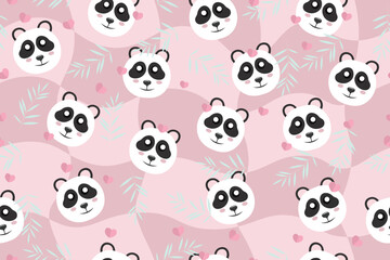 Fototapeta premium panda seamless pattern