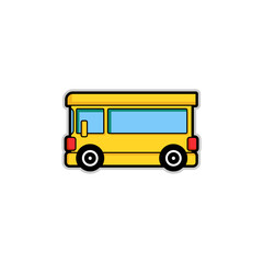 yellow school bus cartoon image icon