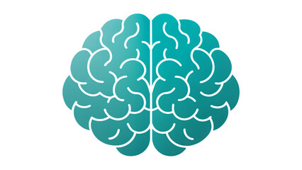 blue brain isolated on white