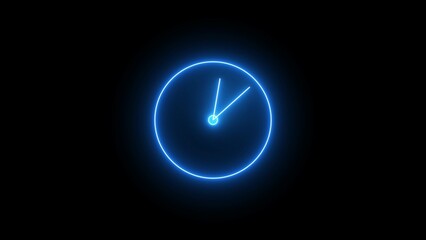 Clock icon, minimal style. arrow show6 hr. from number 12 to 6. Linear icon collection. Editable stroke. Vector illustration
