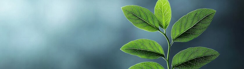 Fresh green leaves against a soft blurred background, symbolizing nature, growth, and tranquility in a vibrant ecosystem.