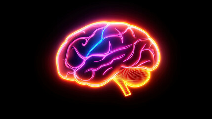 technological and futuristic background of an abstract glowing human brain