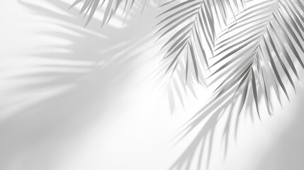 Palm Leaf Shadows on White Background