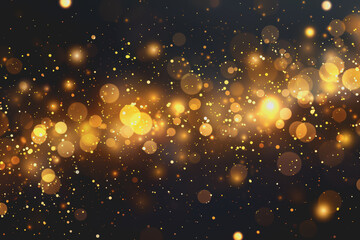 Obraz premium background with golden bokeh dust blur effect sparks Bright color realistic.