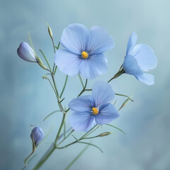 Fototapeta premium Flax blue flowers