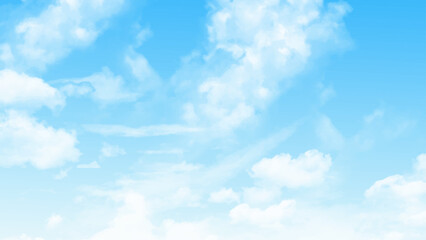 natural scenery background blue sky with bright white clouds and clear. Morning sky with little clouds