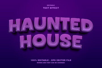 Haunted House 3d Editable Text Effect Template Style Premium Vector