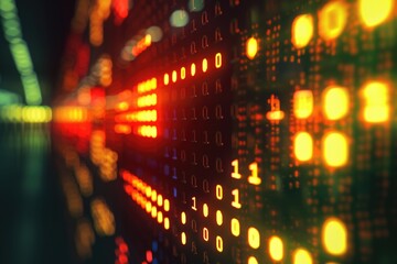 A close-up view of a digital display showing numbers, useful for financial or statistical data representation