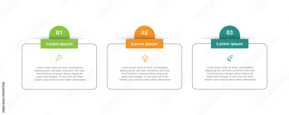 Poster 3 step process infographic template vector