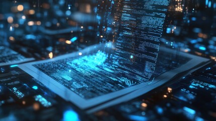 Artificial Intelligence in Document Analysis, the role of artificial intelligence in document analysis with an image portraying machine learning algorithms extracting data from unstructured documents